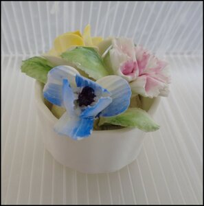 Bana8◆ROYALDOULTON/ロイヤルドルトン フラワーフィギュリン 陶花 置物 西洋陶磁