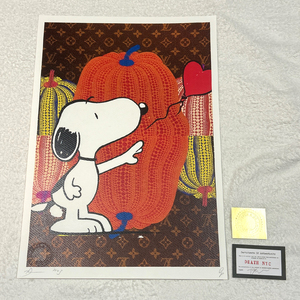 世界限定100枚 DEATH NYC スヌーピー SNOOPY ヴィトン LOUISVUITTON 草間彌生 南瓜 ポップアート アートポスター 現代アート KAWS Banksy