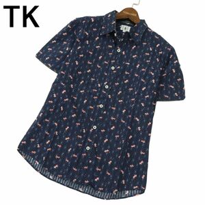 TK タケオキクチ 春夏 【金魚 和柄 総柄】 半袖 シャツ Sz.2　メンズ ネイビー　A4T08181_7#A