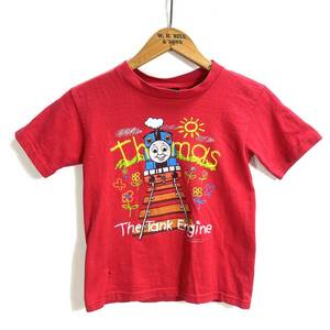 ■ 子供用 90s 90年代 USA製 ビンテージ Changes Thomas 機関車 トーマス シングルステッチ イラスト 半袖 Tシャツ サイズ5-6 赤 キッズ ■