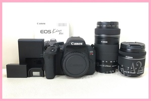 1円～ Canon EOS Kiss X9i 一眼レフカメラ ダブルズームキット レンズ18㎜-55㎜ / 55㎜-250㎜ キャノン 簡易動作確認済み 現状品!!