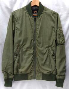 ALPHA INDUSTRIES アルファインダストリーズ MA-1 ジャケット メンズ M 緑色 グリーン 表地ポリエステル100％