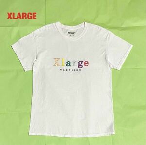 【人気】XLARGE　エクストララージ　ロゴTシャツ　カラフル刺繍　刺繍ロゴ　ユニセックス　クルーネック　ブランドロゴ　11182143