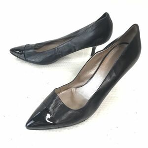 フェラガモ★ポインテッドトゥパンプス【7C/23.5-24.0/黒/BLACK】ハイヒール/Shoes/pumps◆pQ-391