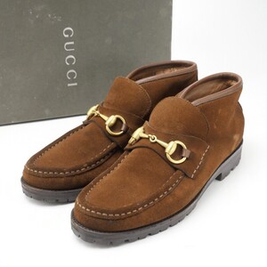 MG9912*イタリア製*GUCCI グッチ*Size 36.5C*ホースビット*スエードレザーシューズ/モカシン/ローファー/ショートブーツ/革靴*ブラウン