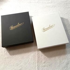 【bohc19】2箱セット 純正品 Borsalino ボルサリーノ 帽子BOX ハンチングケース 保管ボックス　ハードタイプ ブラック×ホワイト 黒/白