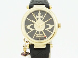 ◇ジャンク【Vivienne Westwood ヴィヴィアンウエストウッド】オーブ クォーツ腕時計 VV006BKGD