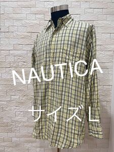 NAUTICA ノーティカ メンズ 長袖 シャツ カッター サイズＬ　　送料無料　即決