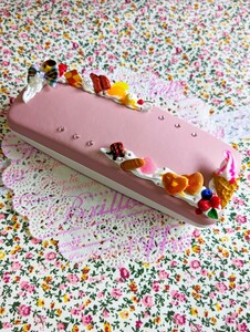 スイーツデコ月☆スイーツめがねケース☆ピンク☆ソフトクリーム☆ハートパンケーキ☆プリン☆