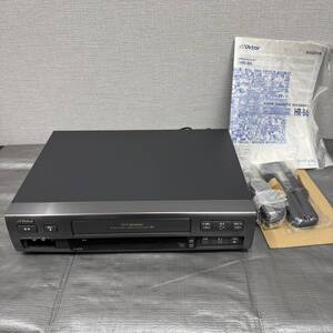 1円～ Victor HR-B6 1996年製 ビクター VHS ビデオデッキ 通電確認済み VHS Hi-Fi 未使用 長期保管品 説明書付き リモコン付き レトロ