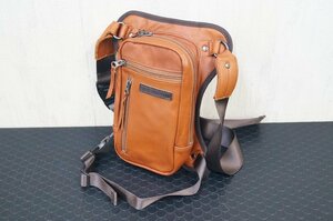 中古良品 クシタニ K-3578 2WAY LEG BAG II ブラウン 2ウェイレッグバッグ2 牛革本革(FEC)