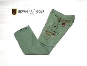 ☆EDWIN GOLF　☆エドウイン　☆ゴルフウエア　☆ミリタリー　☆カーゴパンツ　☆ゴルフパンツ　☆カーキ　☆Sサイズ　 