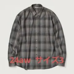 AURALEE SUPER LIGHT WOOL CHECK SHIRT