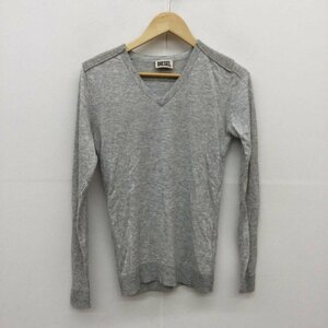 DIESEL XS ディーゼル ニット、セーター 長袖 Vネックニット Knit Sweater 灰 / グレー / 10044761