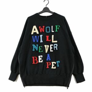 UNDERCOVER アンダーカバー 23AW 脇ZIPワッペンスウェット K.TOLNOE A WOLF WILL 3 ブラック