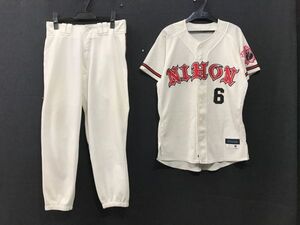 ss_6064y 東京都 私立 日本大学 男子硬式野球 ユニフォーム 上下セット サイズ 上→M 下→L mizuno ミズノ 製