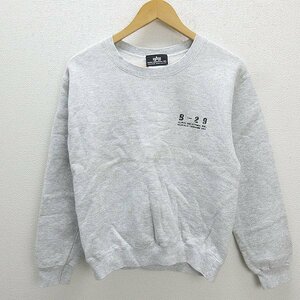 T■USA製■アルファ/ALPHA霜降りスウェットトレーナー■灰【S】MENS/S42アメカジ