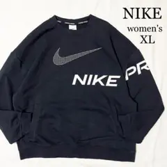 レディース NIKE PRO ナイキ ビッグロゴ プリント スウェット ポケット