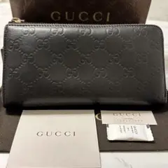 新品同様‼️ グッチ　GUCCI 財布　長財布　シマレザー　L字ファスナー