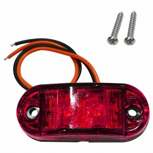 汎用 LED サイドマーカー バスマーカー/テールランプ/路肩灯/車幅灯/車高灯/ブレーキ灯 12V/24V レッド 1個 トラック トレーラー 赤発光