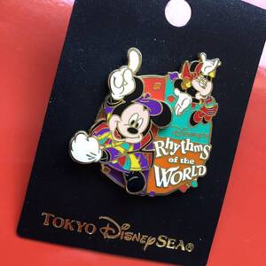 【未使用】TDR TDL リズムオブザワールド ピンバッジ　ミッキー ミニー ピンズ　ディズニーランド