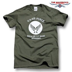 Tシャツ メンズ 半袖 S ミリタリー アメカジ USAF エアフォース MAVERICKS ブランド オリーブドラブ