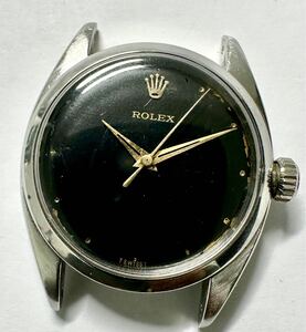 1円〜 Y 希少 バタフライローター ROLEX ロレックス 6582 Cal.1030 ブラックダイヤル メンズ 黒 自動巻き アンティーク 時計 9826729920