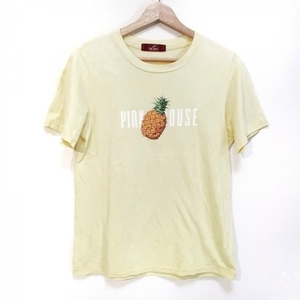 ピンクハウス PINK HOUSE 半袖Tシャツ サイズM - ライトイエロー×ダークイエロー×マルチ レディース クルーネック/パイナップル トップス