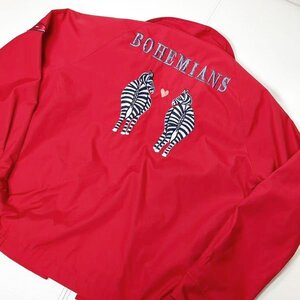 ボヘミアンズ スウィングトップ S 刺繍ブルゾン ジャケット ラブゼブラ ネコ レッド BOHEMIANS 17-ZEBRA EMB WEATHAR SWINGTOP