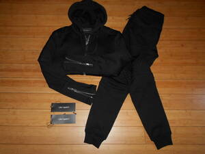 1 piu 1 uguale 3・RIDERS PARKA & BIKER RIB PANTS COCO SWEATセットアップ BLACK