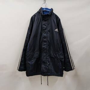 adidas/アディダス/90S/ヴィンテージ/スタンドネックパデッドジャケット/袖立体ライン×パイピングデザイン/胸刺繍ロゴ/ビッグシルエット