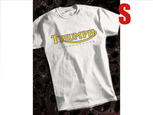 METRO RACING TRIUMPH T-shirt WHITE S/メトロレーシングトライアンフtシャツ白6tサンダーバードtr5トロフィーtr6t120ボンネビルt140t110