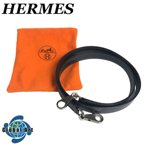 ●6D602【美品】Hermes エルメス/ショルダーストラップ/バッグ用/シルバー金具/レザー/グレー系