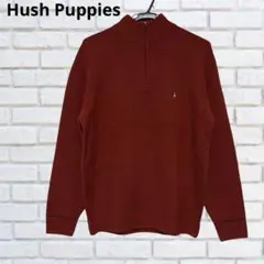 ♪Hush Puppies メンズジップアップニット　赤オレンジ　LL 毛100