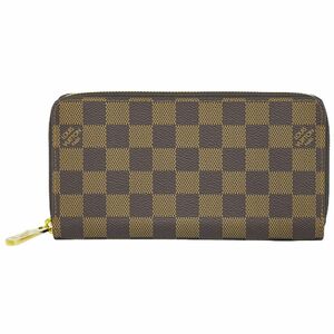 本物 ルイヴィトン LOUIS VUITTON LV 新型 ジッピーウォレット ダミエ エベヌ ラウンドファスナー 長財布 ブラウン N41661