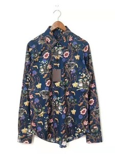 2013AW LOUIS VUITTON × Chapman Brothers 地獄の庭柄 長袖シャツ ブラウス Garden in Hell shirt ネイビー キムジョーンズ Kim jones