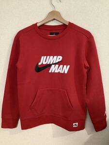 NIKE ナイキ　JUMPMAN ジャンプマン　ロゴプリントスウェット　クルーネック　レッド　スポーツ　バスケット　古着