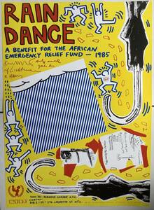 Rain Dance 1985 Offset Lithographic Poster ウォーホル キースヘリング バスキア リキテンシュタイン 小野洋子 激レアポスター 1320ドル