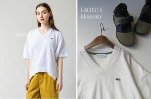 LACOSTEラコステ*ワイドシルエットサマーニットVネックTシャツ