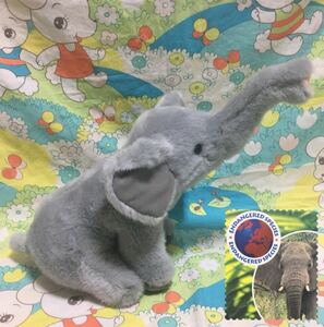 ★美品★ エンデンジャード スピーシーズ endangered species ゾウ ぬいぐるみ 高さ30cm 絶滅危惧種 紙タグ付き 送料￥340～ ぞう 象