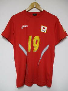 アシックス バレーボール 日本代表 #19 ドライTシャツ Lサイズ