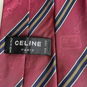 CELINE(セリーヌ) 赤青マカダム柄チェーンストライプネクタイ