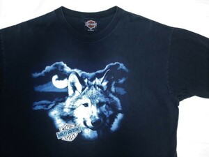 90s HARLEY DAVIDSON ハーレーダビッドソン ウルフ ムーン Tシャツ XL ビンテージ vintage USA製 狼 wolf 