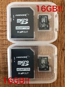 microSDカード 16GB［2枚セット] (SDカードとしても使用可能!)