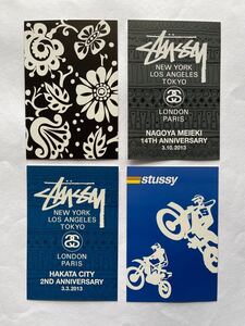 OLD STUSSY ポストカード 4枚セット U03 ステューシー POST CARD 非売品 ノベルティ オールド