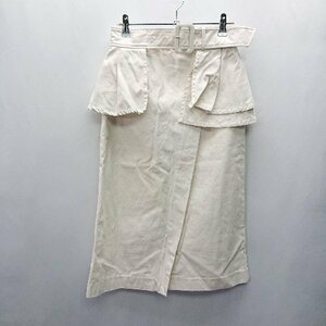◇ ◎ PalinkA パリンカ コットン100％ ロング丈 台形 スカート サイズ38 ホワイト レディース E