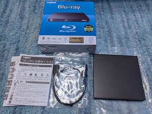 ◎0702u1837　Blu-rayディスクドライブ 外付け USB3.0 スリム UHDBD対応 ブラック LBD-PWA6U3LBK