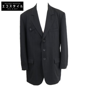 美品/23年製 Yohji Yamamoto POUR HOMME ヨウジヤマモトプールオム HZ-J22-100 ピークドラペル ウールギャバ 3B 変形ジャケット2 メンズ