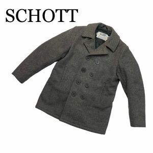 SCHOTT ショット U.S.740N PEA JACKET Pコート グレー サイズ18 コート アウター 上着 USA製 ピーコート 