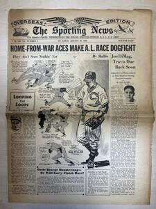 アメリカ野球　ベースボール　スポーツ新聞　The Sporting News overseas edition Vol,120 No,4 AUG 30, 1945　　NOT FOR SALE